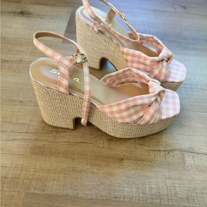Pink Gingham Wedges